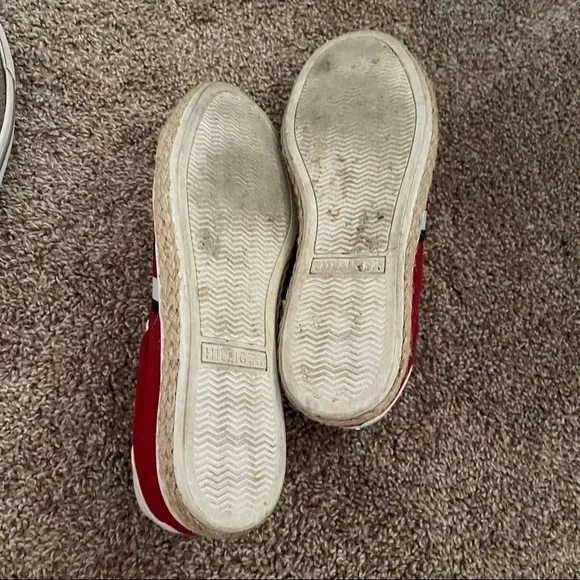 TOMMY HILFIGER Red Filip 2 Canvas Espadrille Sneakers - Picture 6 of 6